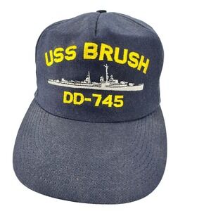 Winner‎ USS Brush DD-745 Hat Mens OSFA Navy Blue Vintage Snapback Military Cap